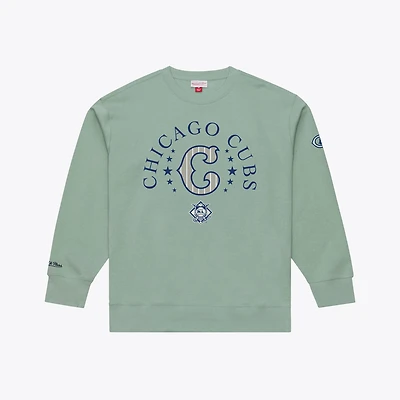 Men's Mitchell & Ness Green Chicago Cubs Yacht Rock Fleece Sweatshirt