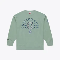 Men's Mitchell & Ness Green Chicago Cubs Yacht Rock Fleece Sweatshirt