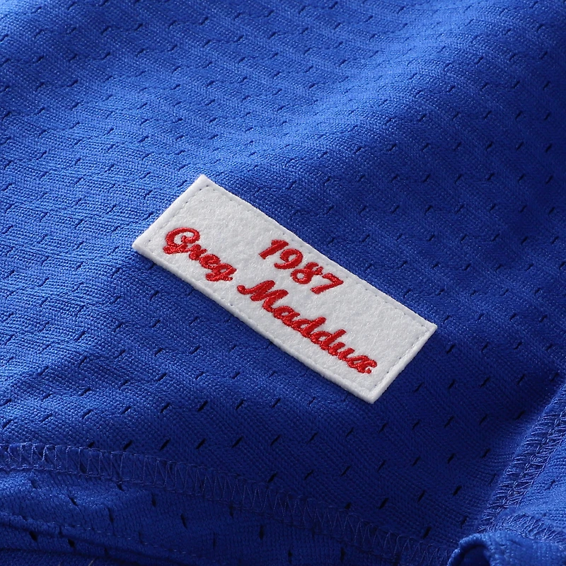 Maillot d'entraînement authentique Mitchell & Ness Greg Maddux Royal Chicago Cubs pour homme