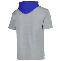 Men's Mitchell & Ness Heather Gray Chicago Cubs Postgame Short Sleeve Pullover Hoodie