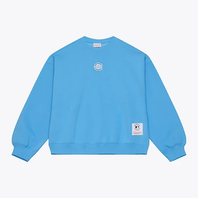 Sweat-shirt polaire Mitchell & Ness bleu clair pour homme, avec insigne des Cubs de Chicago