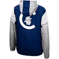 Men's Mitchell & Ness Navy Chicago Cubs Highlight Reel Windbreaker Half-Zip Hoodie Jacket