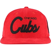 Casquette Snapback en velours côtelé rouge Chicago Cubs de Mitchell & Ness pour homme