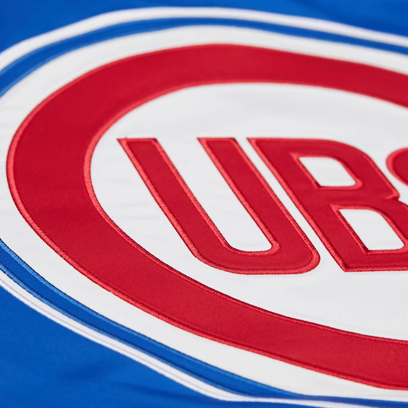 Men's Mitchell & Ness Royal/Red Chicago Cubs Cooperstown Collection Team Origins Satin Full-Snap Jacket