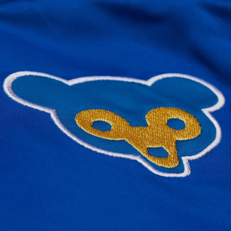 Veste Mitchell & Ness Royal/Red Chicago Cubs Cooperstown Collection Team Origins en satin à boutons-pression pour homme