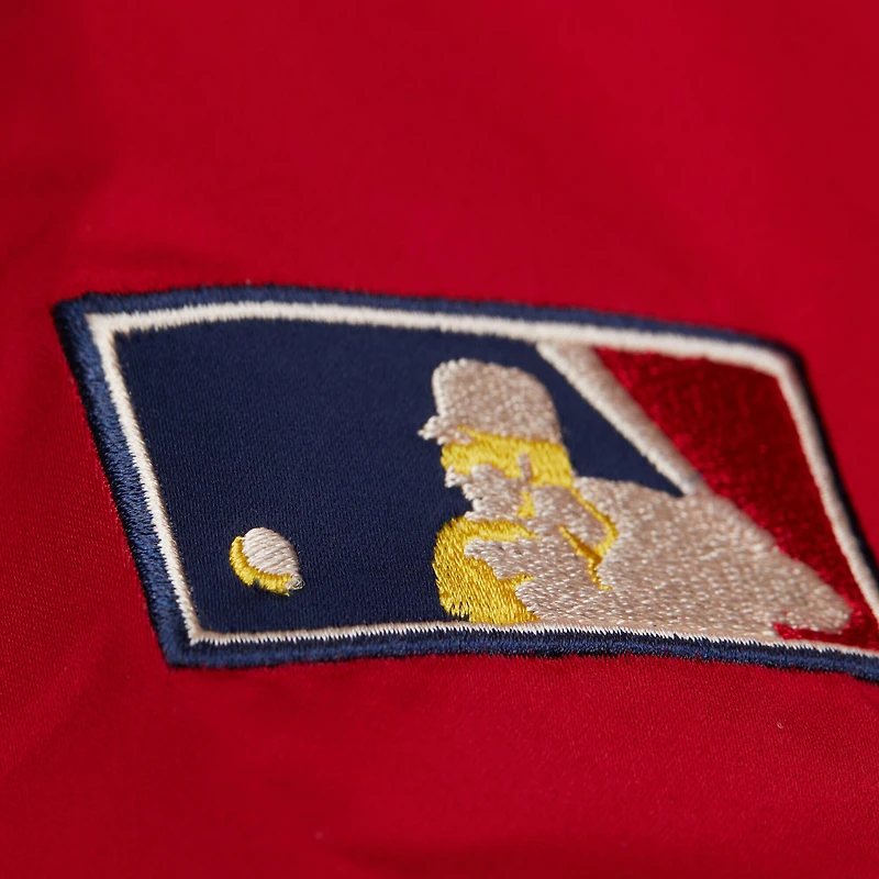 Men's Mitchell & Ness Royal/Red Chicago Cubs Cooperstown Collection Team Origins Satin Full-Snap Jacket