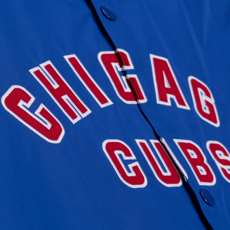 Men's Mitchell & Ness Royal Chicago Cubs Full-Snap Hooded Coaches Jacket