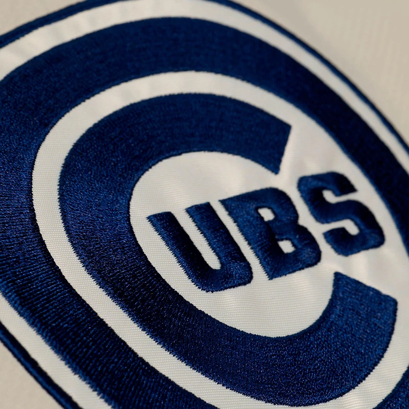 Veste de coach à capuche Mitchell & Ness Ryne Sandberg crème Chicago Cubs, fermeture boutons-pression, motif Yacht Rock, nom et numéro