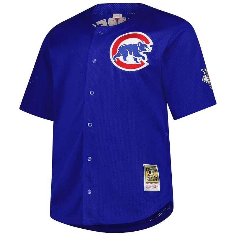 Men's Mitchell & Ness Ryne Sandberg Royal Chicago Cubs Big Tall Cooperstown Mesh Batting Practice Jersey