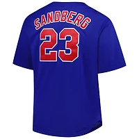 Maillot d'entraînement au bâton Mitchell & Ness Ryne Sandberg Royal Chicago Cubs pour hommes, grandes tailles, Cooperstown Mesh
