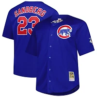 Maillot d'entraînement au bâton Mitchell & Ness Ryne Sandberg Royal Chicago Cubs pour hommes, grandes tailles, Cooperstown Mesh