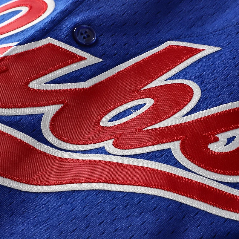 Maillot d'entraînement au bâton Mitchell & Ness Ryne Sandberg Royal Chicago Cubs Cooperstown Collection 1996 pour homme, en maille, à boutons