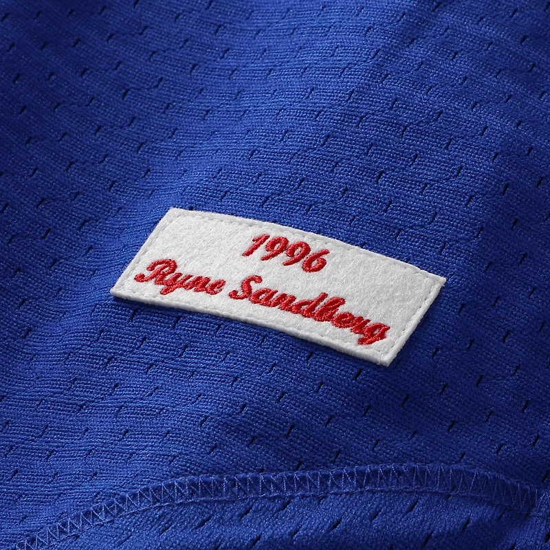 Maillot d'entraînement au bâton Mitchell & Ness Ryne Sandberg Royal Chicago Cubs Cooperstown Collection 1996 pour homme, en maille, à boutons