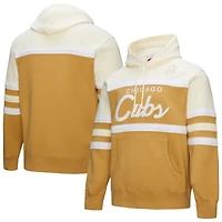 Sweat à capuche Mitchell & Ness beige/crème pour homme