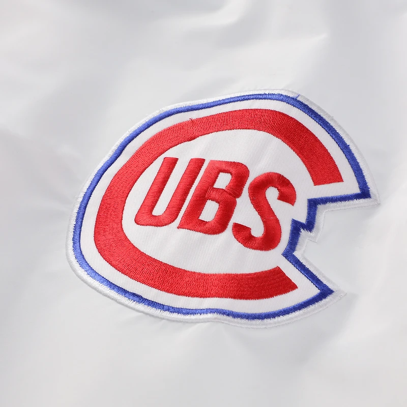 Men's Mitchell & Ness  White Chicago Cubs Big Tall Full-Snap Hooded Jacket