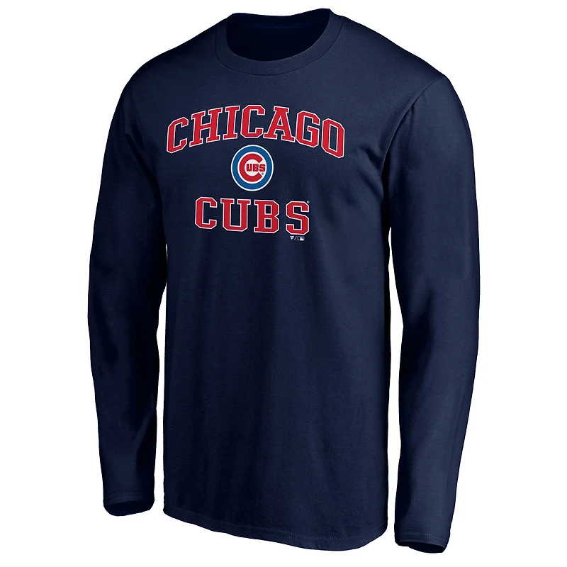 Men's  Navy Chicago Cubs Heart & Soul Long Sleeve T-Shirt