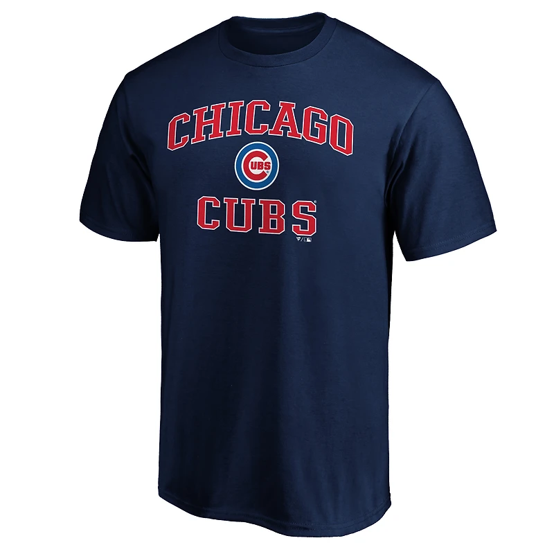 T-shirt bleu marine pour homme « Cœur et âme » des Chicago Cubs