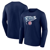 T-shirt à manches longues bleu marine pour homme, motif Hometown des Chicago Cubs