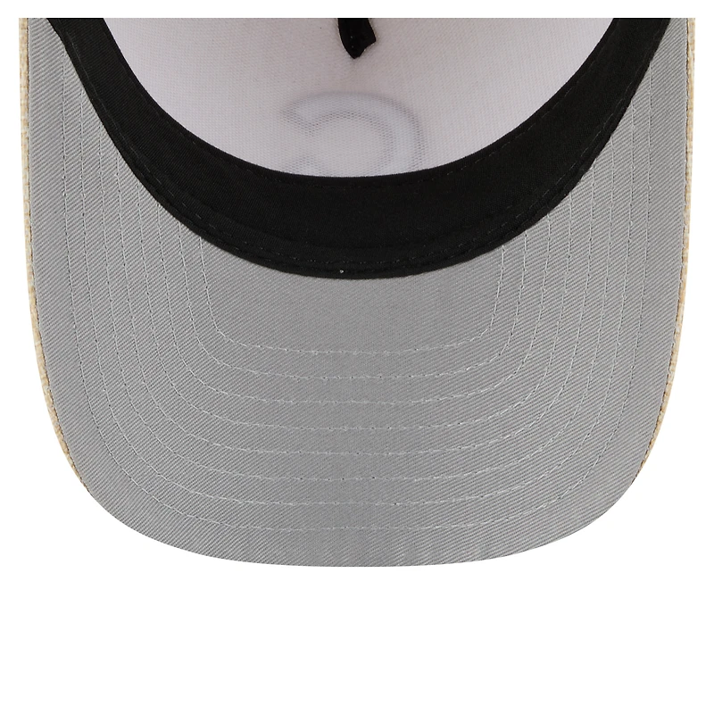 Casquette ajustable 9FORTY en coton tissé beige New Era pour homme des Chicago Cubs, modèle M-Crown A-Frame