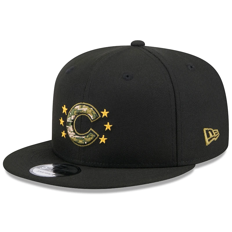 Men's New Era  Black Chicago Cubs 2024 Armed Forces Day 9FIFTY Snapback Hat