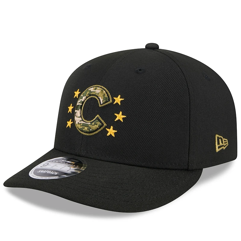 Casquette Snapback 9FIFTY Low Profile 2024 pour hommes des Chicago Cubs New Era noire
