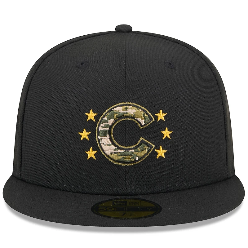 Men's New Era  Black Chicago Cubs 2024 Armed Forces Day On-Field 59FIFTY Fitted Hat
