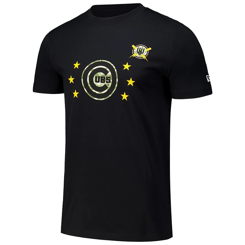 T-shirt noir pour la Journée des forces armées 2024 Cubs de Chicago New Era homme