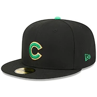 Casquette ajustée New Era noire pour homme Chicago Cubs 2026 Saint-Patrick 59FIFTY