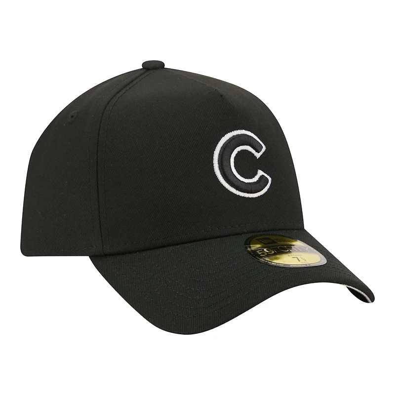 Casquette ajustée New Era noire Chicago Cubs A-Frame 59FORTY pour homme