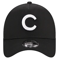Casquette réglable noire A-Frame 9FORTY Trucker des Chicago Cubs New Era pour hommes