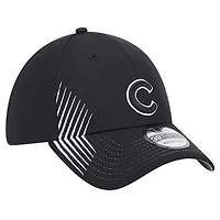Casquette flexible Active Dash Mark 39THIRTY des Chicago Cubs New Era noire pour hommes