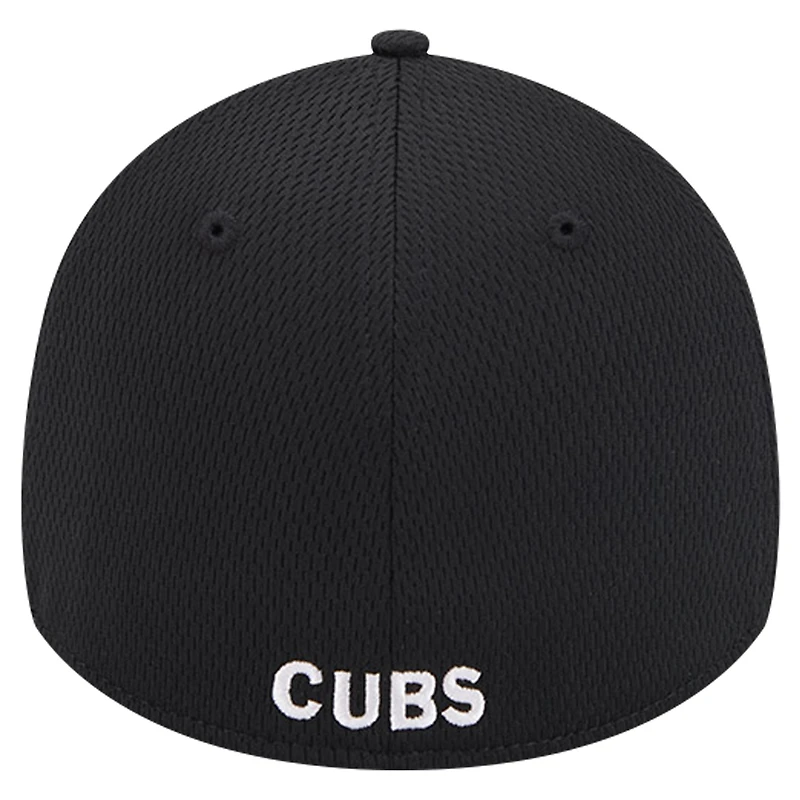 Casquette flexible Active Dash Mark 39THIRTY des Chicago Cubs New Era noire pour hommes