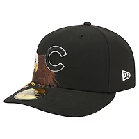 Men's New Era Black Chicago Cubs Americana Bald Eagle Pre-Curved 59FIFTY Fitted Hat