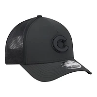 Casquette trucker New Era 9FORTY pour homme, noire, avec logo des Cubs de Chicago, couronne et monture en A.