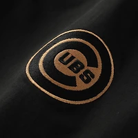 T-shirt New Era noir pour homme, logo bronze des Cubs de Chicago avec croix et chauves-souris.