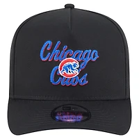 Men's New Era Black Chicago Cubs Chainstitch 9FIFTY A-Frame Snapback Hat
