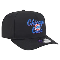 Men's New Era Black Chicago Cubs Chainstitch 9FIFTY A-Frame Snapback Hat
