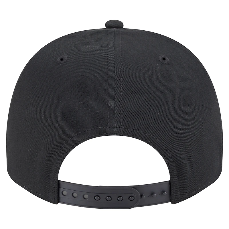 Men's New Era Black Chicago Cubs Chainstitch 9FIFTY A-Frame Snapback Hat