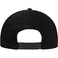 Casquette réglable de golfeur en filigrane en velours côtelé noir Chicago Cubs New Era pour hommes