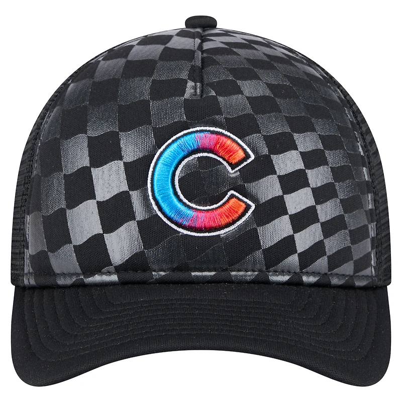 Casquette ajustable 9FORTY A-Frame M-Crown Trucker pour homme New Era noire Chicago Cubs