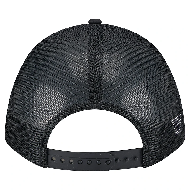 Men's New Era Black Chicago Cubs Gradient 9FORTY A-Frame M-Crown Trucker Adjustable Hat