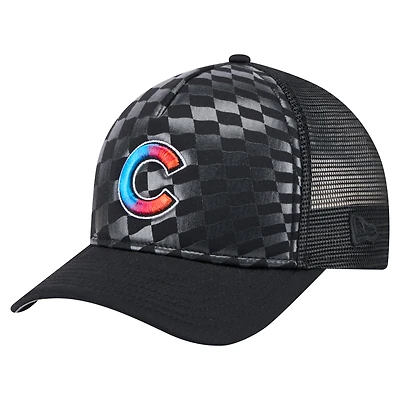 Casquette ajustable 9FORTY A-Frame M-Crown Trucker pour homme New Era noire Chicago Cubs