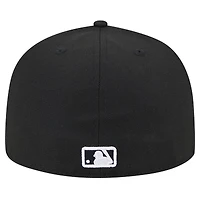 Casquette ajustée 59FIFTY noire avec logo des Chicago Cubs New Era pour hommes