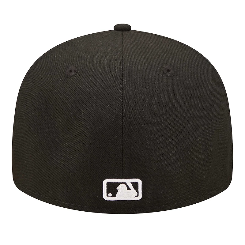 Casquette ajustée 59FIFTY à profil bas des Chicago Cubs New Era pour hommes, noire