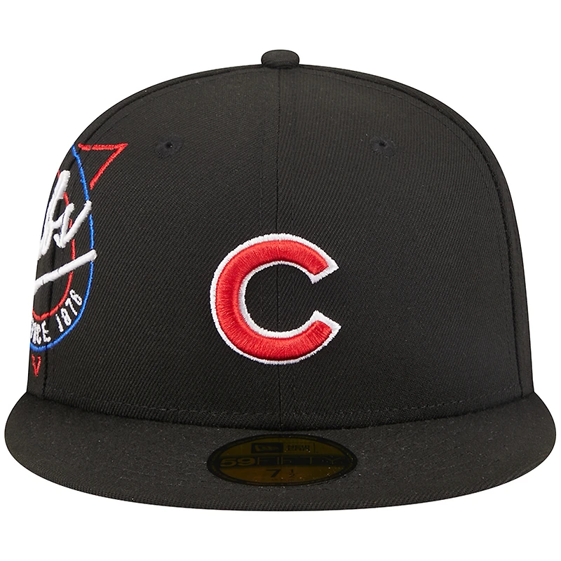 Casquette ajustée 59FIFTY pour homme Chicago Cubs Neon New Era noire