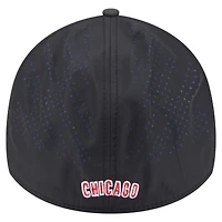 Casquette New Era noire Chicago Cubs Night 39THIRTY Flex pour homme