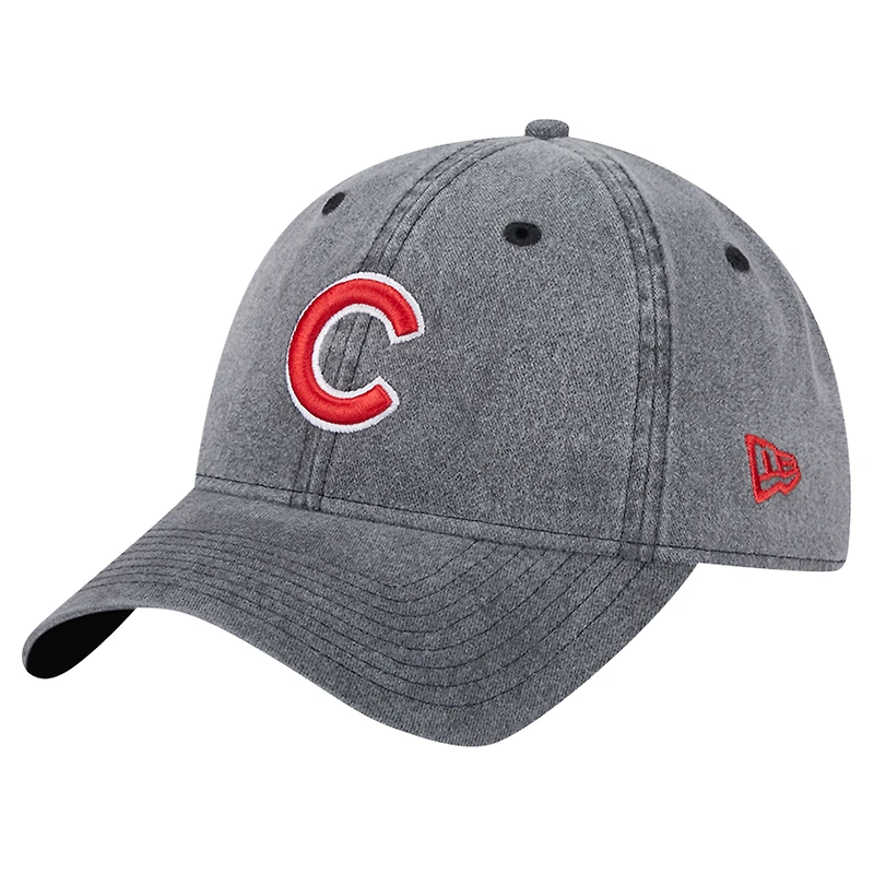 Men's New Era Black Chicago Cubs Rugged Team 9TWENTY Adjustable Hat