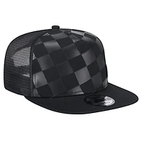 Men's New Era Black Chicago Cubs Score Check 9FIFTY A-Frame Trucker Snapback Hat
