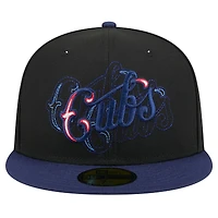 Casquette ajustée 59FIFTY Shadow Stitch Chicago Cubs noire New Era pour homme