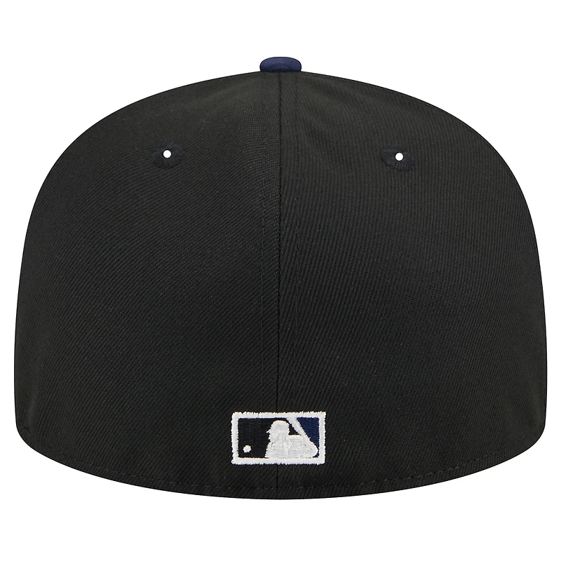 Casquette ajustée 59FIFTY Shadow Stitch Chicago Cubs noire New Era pour homme